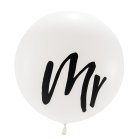 Extra Large 36" White Round Wedding Balloons - Mr