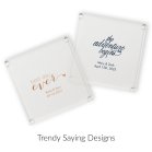 Personalized Glass Coaster Favor - Trendy Sayings