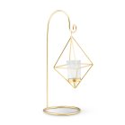  Small Geometric Hanging Tealight Holder - Gold