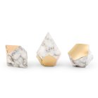 3-Piece Modern Geo Marble And Gold Party Favor Boxes - Pack of 12