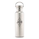 Personalized Chrome Stainless Steel Reusable Water Bottle - Diamond Emblem Print