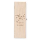 Custom Engraved Wooden Wine Gift Box With Lid - Thank You Script