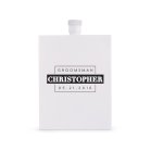 Personalized White Stainless Steel Hip Flask - Groomsman Monogram Print