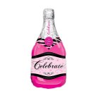 Mylar Foil Helium Party Balloon Decoration - Magenta Pink Champagne Bottle