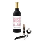 Personalized Wine Bottle Shaped Corkscrew Gift Set - Rose All Day