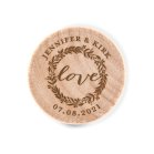 Custom Engraved Reusable Wooden Bottle Stopper - Love Wreath
