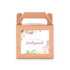Personalized Rose Gold Rectangle Paper Favor Box With Handle - Floral Garden Party