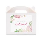 Personalized White Rectangle Paper Gift Box With Handle - Floral Garden Party