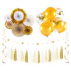 Assorted Party Decoration Kit - Gold & White