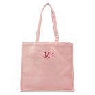 Large Personalized Velvet Tote Bag - Blush Pink