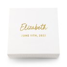 Large Personalized White Bridal Party Gift Box With Magnetic Lid - Script Font