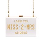 Personalized Acrylic Box Clutch - Miss 2 Mrs