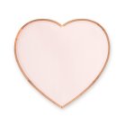 Large Heart Disposable Paper Party Plates - Rose Gold - Set Of 8