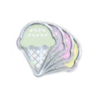 Small Ice Cream Cone Disposable Paper Party Plates - Iridescent - Set Of 8