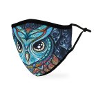 Adult Reusable, Washable 3 Ply Cloth Face Mask With Filter Pocket - Owl Mosaic