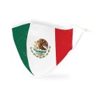 Adult Reusable, Washable 3 Ply Cloth Face Mask With Filter Pocket - Mexican Flag