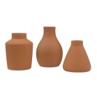 3-Piece Clay Table Vase Set - Brown Terra Cotta