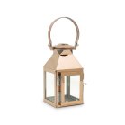 Small Square Decorative Metal Hanging Lantern - Rose Gold - Set of 3