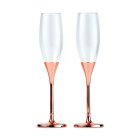 Rose Gold Champagne Glasses With Rhinestone Crystals