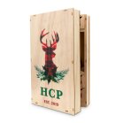Personalized Reusable Plaid Stag Wooden Advent Drawer Christmas Calendar - Monogram