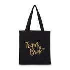 Black Cotton Canvas Wedding Tote Bag For Bridesmaid-Team Bride
