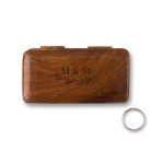 Small Personalized Wooden Ring Jewelry Box - Classic Monogram