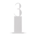 White Acrylic Table Number - Pedestal Style