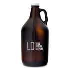 Personalized Glass Beer Growler - Modern Logo Print