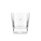 Personalized Square 8 Oz. Whiskey Glass - Circle Monogram