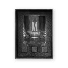 Round 11 Oz. Whiskey Glass Gift Box Set - Sans Serif Monogram