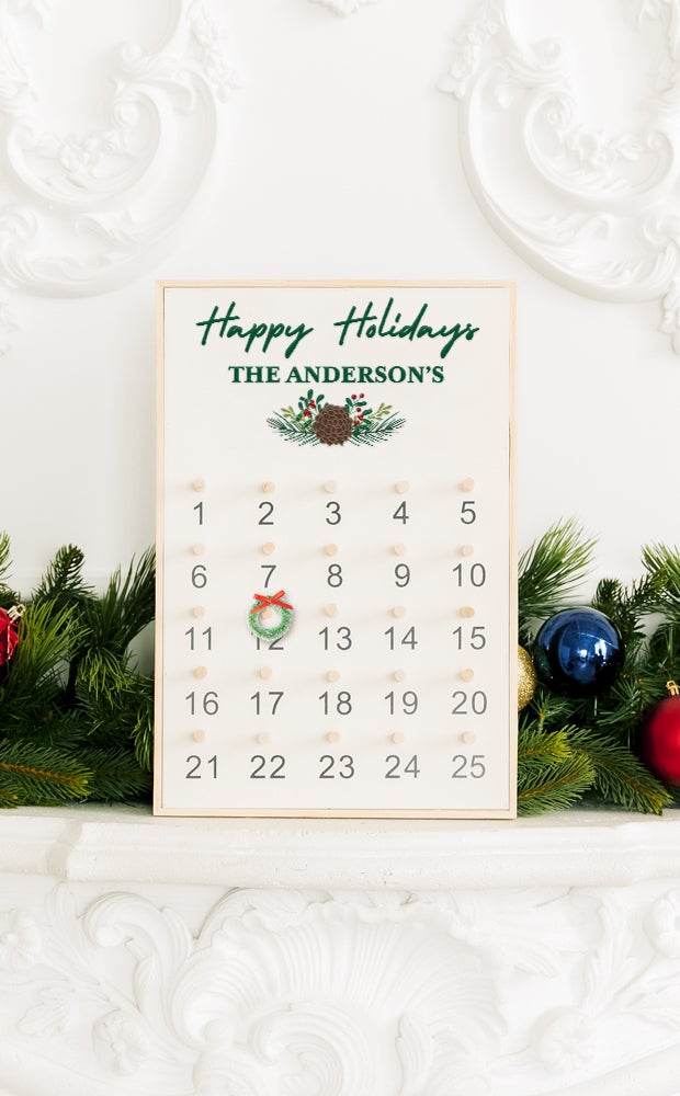 Category Slider - Personalized Peg Wreath Countdown Calendar