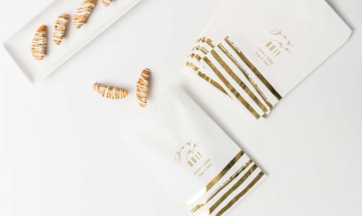 Designer Gold Brush Stroke Paper Bags