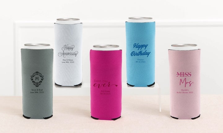 Personalized Slim Neoprene Foam Can Drink Holders