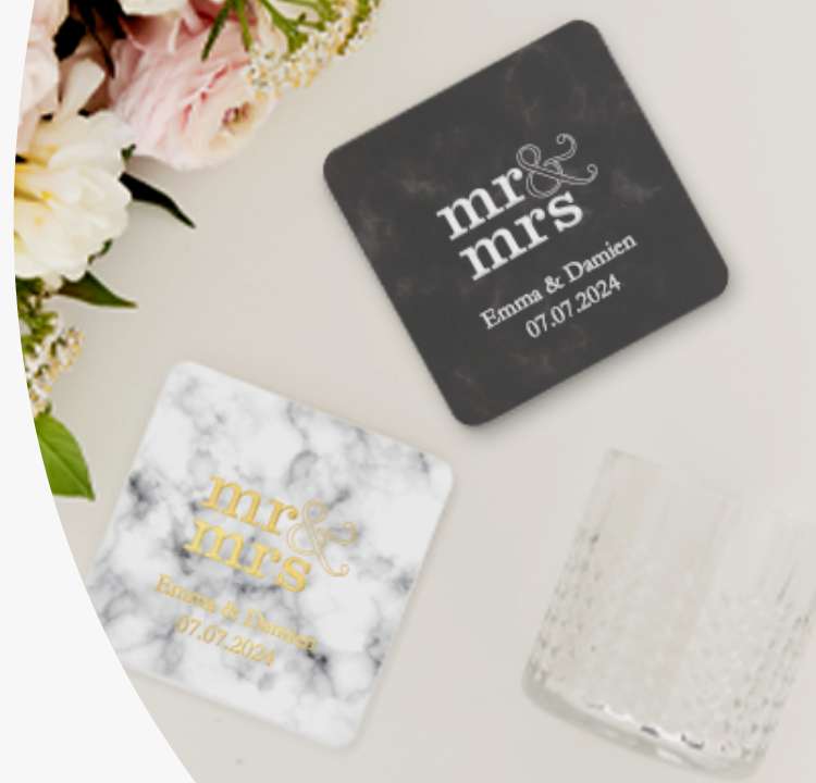 Square Marble Paper Coasters