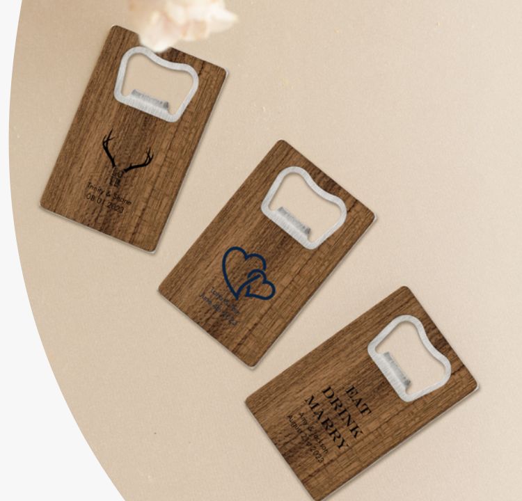 Personalized Wood Credit Card Bottle Openers