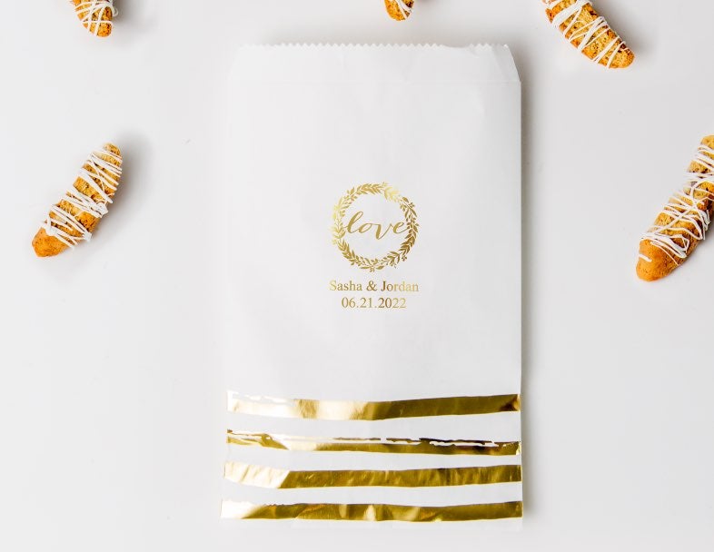 Shop Designer Gold Brush Stroke Favor Bags