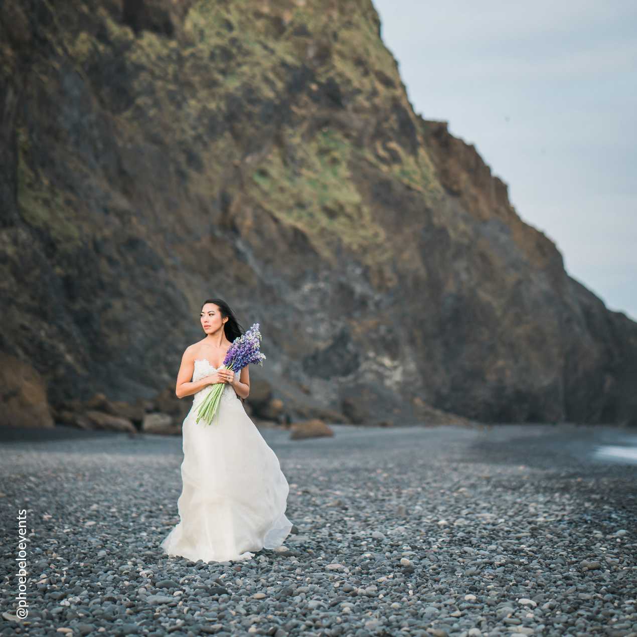 Inspiration - bride walking on a beach